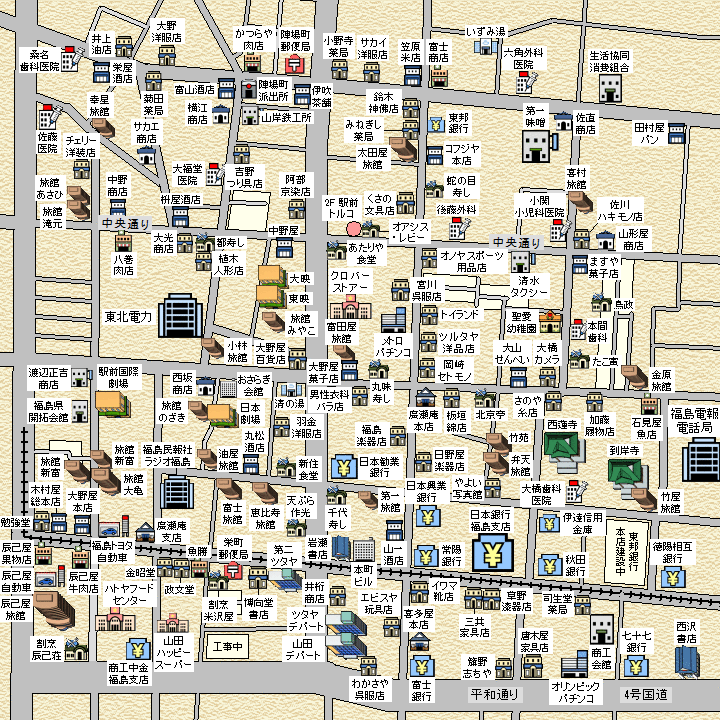 1967年の福島市トルコ風呂MAP